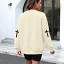 Oversized Christian Sweatshirts for Women Jesus is King Sweatshirt Faith Shirt Bible Verse Religious Pullover Tops Apricot (Beige, L)