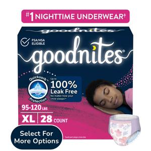 GoodNites Youth Absorbent Underwear X-Large 95 to 120 lbs, 21 Count
