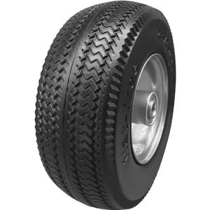 8.5" Flat Free Solid Polyurethane Tire and Wheel, 2.80/2.50-4 PU Airless Tires with 1/2" Ball Bearings, 3" Centered Hub for Hand Truck/Utility Cart/Dollies/Garden Trailers/Various Carts, 1 Pc