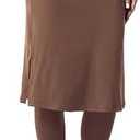 HOKOYI Women's Modest Long Skirt with Attached Leggings Pockets Midi Cover Up Workout Skirted Capris L