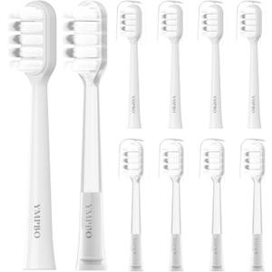 Toothbrush Heads Compatible with Laifen Electric Toothbrush, Replacement Brush Head Refill, Transparent+White, Gentle Sensitive, 10 Pack