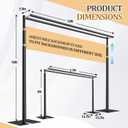 Novabright 10x10ft Backdrop Stand Double Crossbar, Heavy Duty, Black