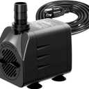400GPH Submersible Water Pump(1500L/H,25W),Ultra Quiet Fountain Pump with 6.5ft High Lift, Pond Pump for Fish Tank, Pond, Aquarium, Statuary, Hydroponics.