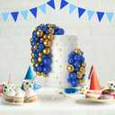 NACHLYNN 80 Pcs Cake Balls Decorations Mini Balloon Cake Topper Balls Foam Cupcake Toppers Balls for Cake Decorating Birthday Parties Weddings Anniversary (Glitter Royal Blue Gold)