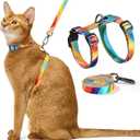 Cat Harness and Leash Set - Escape Proof Adjustable Cat Harness, Comfortable Soft Lightweight, Use Safe & Easy, Walking Travel Kitten Harness for Small Medium Large Cats (Yellowstone Park)