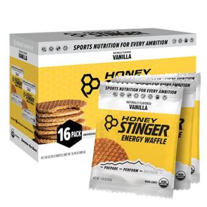 Honey Stinger Organic Vanilla Waffle, Energy Stroopwafel for Exercise, Endurance and Performance, Sports Nutrition for Home & Gym, Pre and Post Workout, Box of 16 Waffles, 16.96 Ounce BBD: AUG 27, 2026