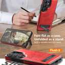 WTCASE Strong Magnetic for Samsung Galaxy S26 Ultra Leather Case with Stand,[Compatible with MagSafe], Slim Adjustable Kickstand Phone Cover (Red, S26 Ultra)
