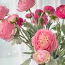 7 pcs Peony Artificial Flowers with Stems, Faux Pink and Hotpink Peonies Stem for Vase, Silk Ranunculus Flowers Arrangement for Home Office Farmhouse Wedding Party Decorations