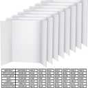 Crtiin 8 Pcs Trifold Poster Board Presentation Board 8 Sheets Self Adhesive Presentation Science Subtitles Science Fair Display Boards Foldable Paperboard for Business Projects (White, 35.5 x 44'')