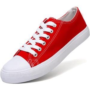 Canvas Shoes for Women Casual Low Top Sneakers Fashion Womens Tennis Shoes for Everyday Wear (Size 9, Red)