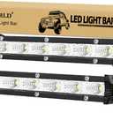 SKYWORLD 2 X 7 inch 30W Single Row LED Light Bar Low Profile Ultra Thin Slim Mini Flood Off Road Driving Lights Led Fog Lights Boat Lighting ATV SUV UTV Truck