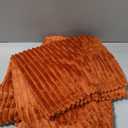 MIULEE Rust Throw Blanket 3D Ribbed Jacquard Fleece Flannel Velvet Plush Decorative Bed Blanket (Throw, 50" x 70") - Super Soft, Lightweight, Warm and Cozy for Couch Sofa