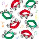 8 Pcs Christmas Wrist Bells, Adjustable Jingle Bell Wrist & Ankle Bands, Percussion Accessories for Holiday Parties, Music Activities & Festive Events