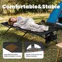 HOMECALL 34.1'' Heavy Duty Camping Cot for Adults, 500 lbs Capacity, Supports Up to 6.9ft, Military Folding Portable Cot with Carry Bag for Camping, Travel, Guest & Emergency Use, Black