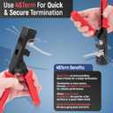 Everest 45 Angled RJ45 Cat6 Keystone Jacks 50-Pack in Black - Slim Profile Female RJ45 Connectors - Cat 6 Keystone Jack - Compatible with 45 Angled Speed Termination Tool - 45Term (B0BL3GS7ZY)