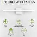 LED Bathroom Vanity Light 24In 12W Adjustable Temperature (3000K, 4000K, 5000K) Mirror Lighting Fixture Chrome Modern Indoor Wall Sconces IP44