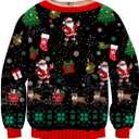 uideazone Mens Ugly Christmas Sweatshirts Funny 3D Graphic Long Sleeve Pullover Shirts (Large, Afake Chest)