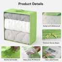 Clothes Storage Bags, Foldable Thick Fabric Blanket Storage Bags, Large Clear Window & Carry Handles, Great for Clothes, Blankets, Closets, Pillows, Toys (Green, Extra-4Pack)