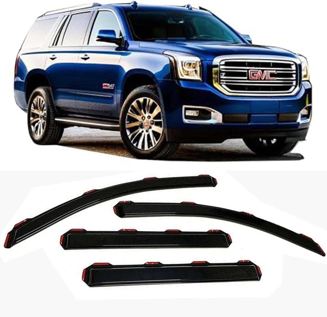 in-Channel Window Visors Rain Guards Compatible with Chevrolet Chevy Tahoe GMC Yukon 2016-2020 Side Window Deflectors Vent Visor Sun Shade Car Truck Accessories 4pc Smoke Tinted