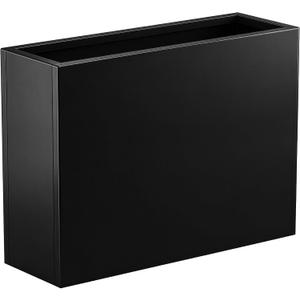 Metal Planter Box, Large Rectangular Window Box with Drainage Holes & Rust-Proof Coating, Modern Outdoor/Indoor Flower Box for Balcony, Patio & Herbs, Black, Size: 36”L x 12”W x 26“H