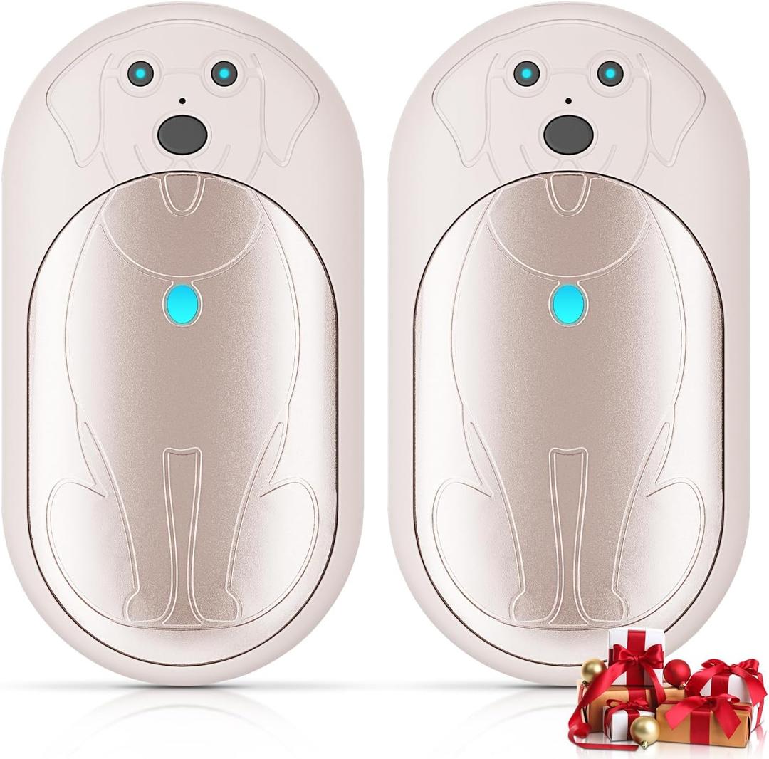 AI Hand Warmers Rechargeable 2 Pack, 6000mAh Electric Pocket Heater with 20H Heating, 3 Levels, Snap-On 2-in-1 Design, Winter Gift for Men & Women, Hiking, Hunting, Outdoor (White)