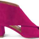 LEHOOR Women Chunky Heel Open Toe Booties Suede Side Cut-Out Ankle Boots Square Peep Toe 2 Inch Block Mid Heels Dress Heeled Sandal Booties Back Zipper Summer Casual Size 8.5