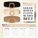 Syhood 3 Pieces Straw Woven Elastic Waist Belt for Women Bohemian Dress Braided Belt