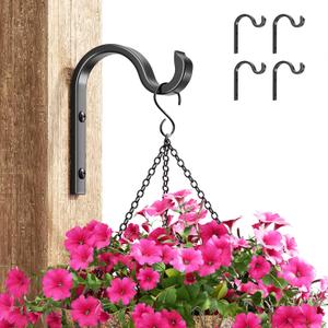 Plant Hanging Aluminum Wall Hooks4 Pack Swan-Shaped Hooks for Plants, Lanterns, Bird Feeders, Wind Chimes, and More - Stylish Home and Garden Dcor