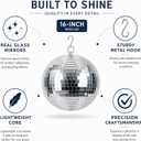 16" Disco Ball with Motor and Light 6-12RPM Rotator and RGB Spotlight for Party DJ Bands Dance Club Bar Wedding Event Studio Holiday Decor