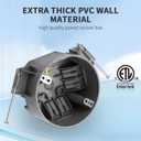 50 PK Round Ceiling Electrical Box, New Work 20 Cubic Inch Box, ETL Listed to UL514C and UL263, 2 Hour Fire Rating New Work Box, for Residential and Light Commercial Applications