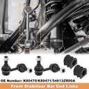 No.K80470/K80471 2pcs Front Sway Bar Links Stabilizer Link Kit Bushings Set for Nissan X-Terra Pathfinder Frontier 2005-2019 for Suzuki Equator 2009-2012 Suspension Kit