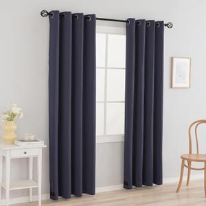 2 Panels Flame Retardant Curtains for Hotels Auditoriums Shopping Malls - Rod Pocket Shading Sound Insulation Curtains(2 Panels, Navy, 52 X 108 in)