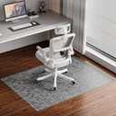 Delamu Office Chair Mat for Hardwood Floor, 35"47" Non-Slip Woven PVC Computer Desk Chair Mat, Heavy Duty Hard Floor Protector for Rolling Chairs, Black White