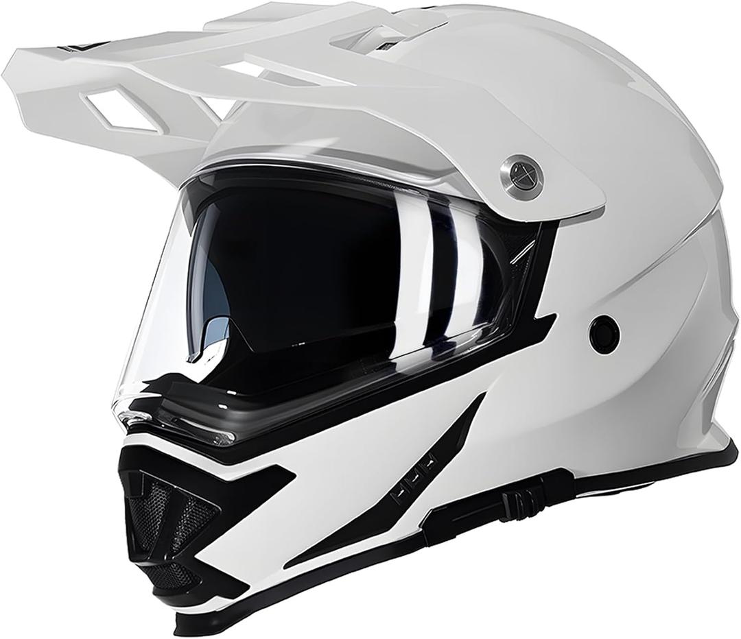TRIANGLE Dual Sport Motorcycle Helmet Dirt Bike Helmets ATV Full Face Helmet for Adults Men with Internal Sunshield DOT Approved