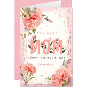 10 x HSHFAMIIY Mothers Day Gifts - Mothers Day Card, Funny Mother Day Cards with Envelope and Stickers, Mothers Day Crafts Basket Gift Bags for Mom Wife