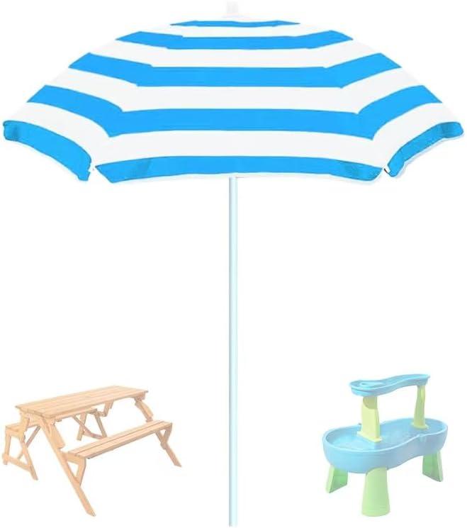 Water Table Umbrella,Kids Beach Umbrella & Picnic Table Shade,Ideal for Sand Play,Camping,Beach Trips,and Garden Fun.Lightweight Yet Durable