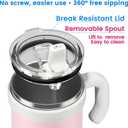 For Iced Coffee & Smoothies Never Drink from a Moldy Lid Again: 24oz Hygienic Tumbler, 100% Leakproof Lid & Removable Foldable Spout. Reinforced Base, Fits Cup Holders-Pink sand