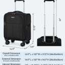 HanTrip 16 Inch Underseat Carry On Luggage with Wheels Softside Small Suitcases Personal Item Bag with Pocket Travel Luggage for Men Women Business Overnight Bag(Black)