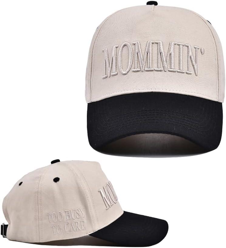 Mommin Trucker Hat,Vintage Two-Tone Women's Baseball Cap with Mama Hat Mothers Day Great Gifts for Mom Wife Stepmom