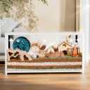 BUCATSTATE Hamster Cage Metal 2.0 - Large Hamster Enclosure Stackable with Top Access Easy Assemble 39.3L*19.7W*20.6H Inches Dwarf Syrian Hamster Tank for Gerbil, Mouse, Rat (774sq inch White)