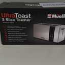 Mueller UltraToast Full Stainless Steel Toaster 2 Slice, Long Extra-Wide Slots with Removable Tray, Cancel/Defrost/Reheat Functions, 6 Browning Levels with LED Display, Housewarming Gifts New Home
