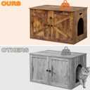 Timberer Cat Litter Box Enclosure, Litter Box Furniture Hidden with Removable Divider, Wooden Cat Washroom Furniture, Indoor Cat House, Rustic Brown