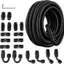EVIL ENERGY 4AN Fuel Line Kit, 4AN Nylon Braided Fuel Line Hose Fitting Kit CPE 10FT Black