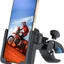 Bike Phone Mount Holder,Biking & Recording Video 2025 Universal Motorcycle Phone Mount Bicycle Accessories Handlebar Cell Phone Clamp for Scooter, Compatible with iPhone 16/15 Pro Max, Red