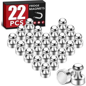 4 x 22Pcs Fridge Magnet,Small Strong Magnets for Refrigerator,Magnetic Push Pin,Heavy Duty Magnets for Whiteboard,Crafts,Kitchen Accessories,Office and Locker Accessories (Silver)