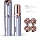 Facial Hair Removal for Women, GURELAX Hair Remover for Face, Painless Hair Removal Device, Face Shavers for Chin Upper Lip -Included 4 x Replacement Heads (Blue)