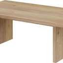 Modern Rustic Coffee Table, 43 Inches Wooden Rectangular Accent Center Tables with Natural Oak Wood Veneer, Farmhouse Table for Living Room