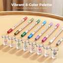 Uxylry Wine Glass Markers Washable, 8-Pack Dual Tip Erasable Pens | Food Grade Non-Toxic Ink for Glasses, Ceramic | Ideal Christmas Gifts & Party Accessories