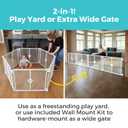 Toddleroo by North States - Superyard Duo Extra Wide Baby Gate & Play Yard: 6 Panel Playpen - Included Wall Mount Kit - Made in USA - 38.5 to 201 Inches W - 26 Inches T - Light Gray