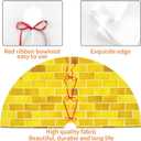 Yellow Brick Christmas Tree Skirt 36 Inch Mat Funny Party Holiday Festive Decor Supplies for Home Occasion Ornament Decorations